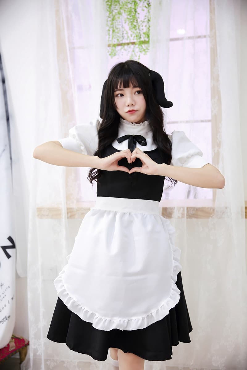 黒白クラシカルメイド服 可愛い衣装セット