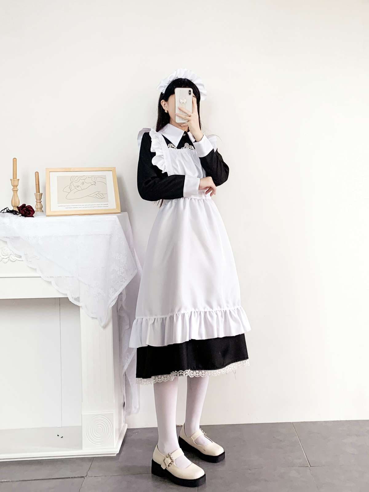 ふんわりメイド服ワンピース