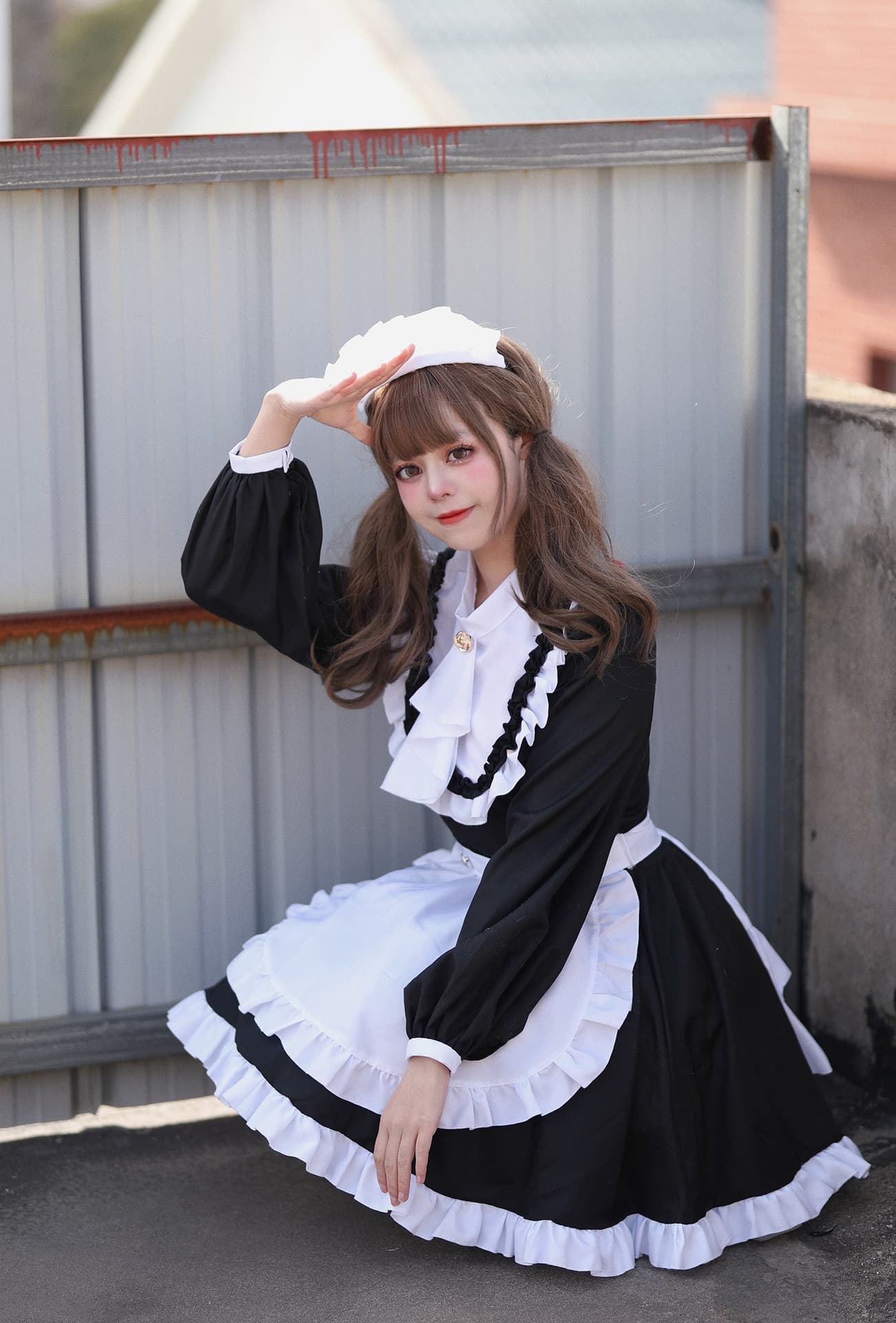 メイド服 ふんわりフリルメイドワンピース