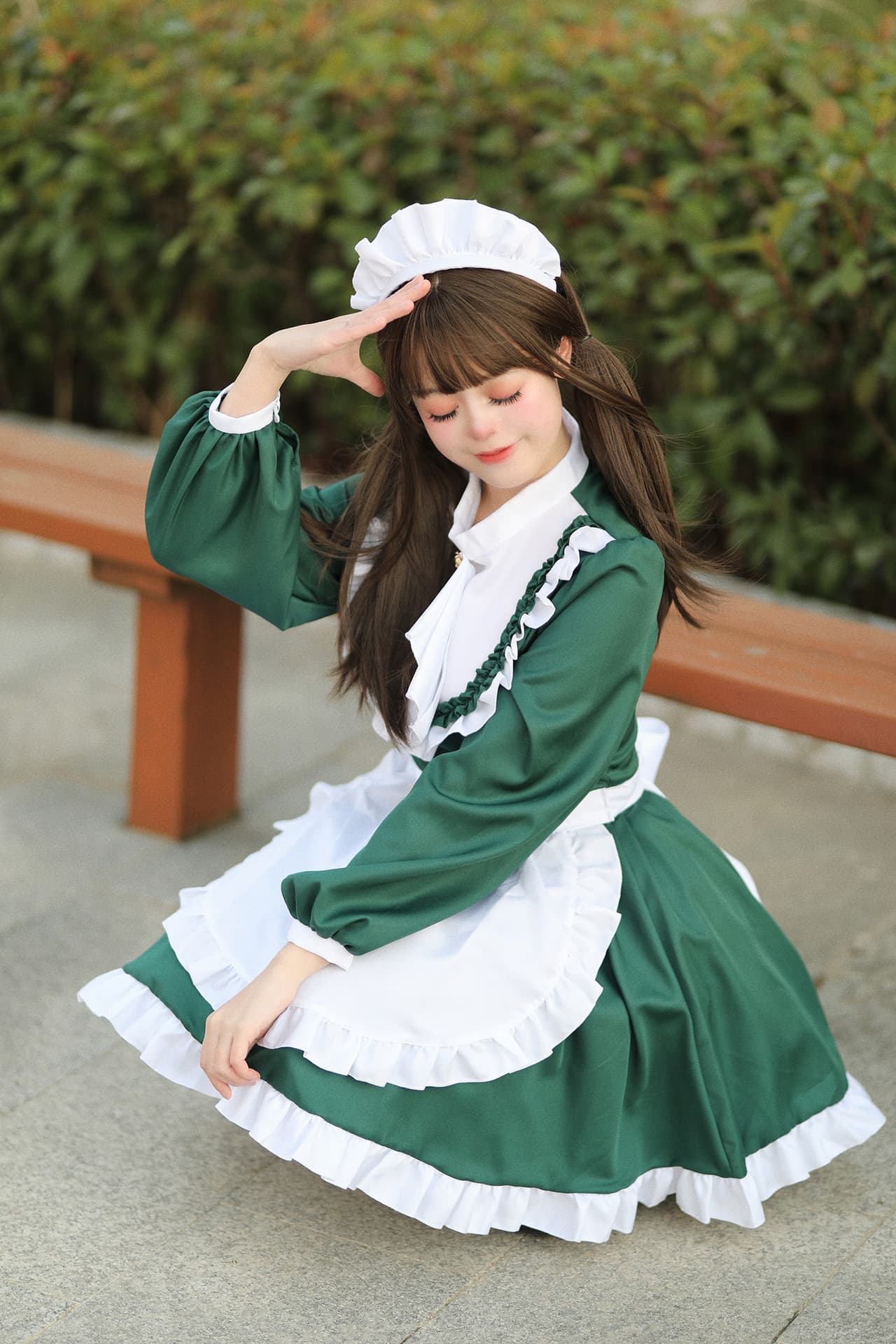 メイド服 ふんわりフリルメイドワンピース