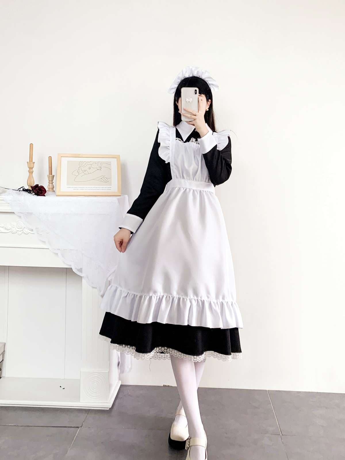 ふんわりメイド服ワンピース