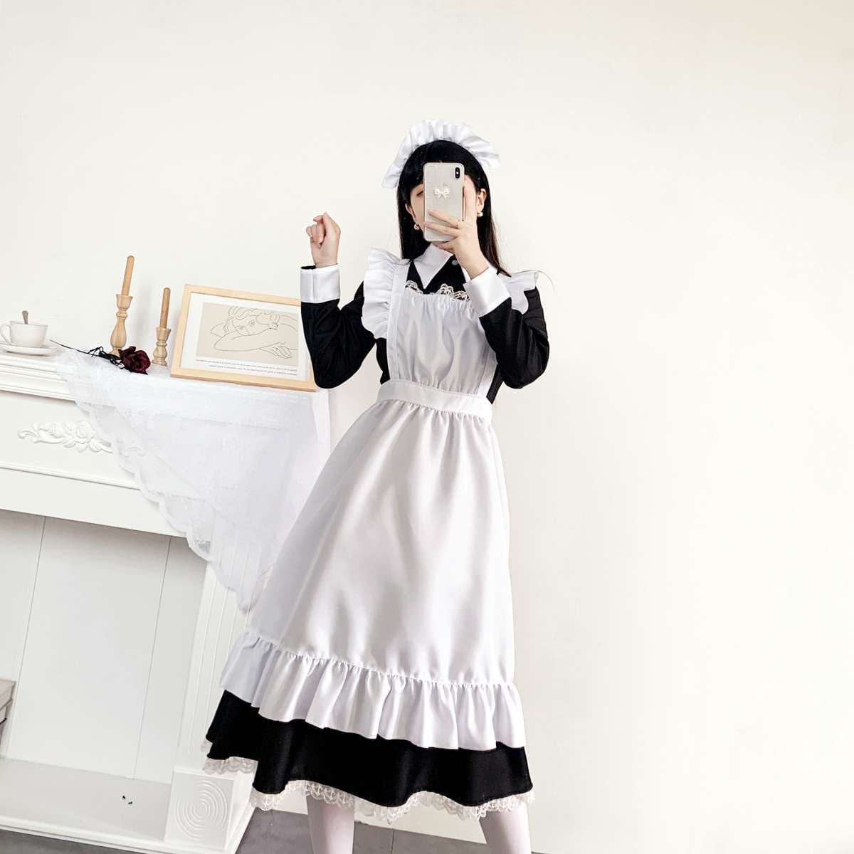 ふんわりメイド服ワンピース