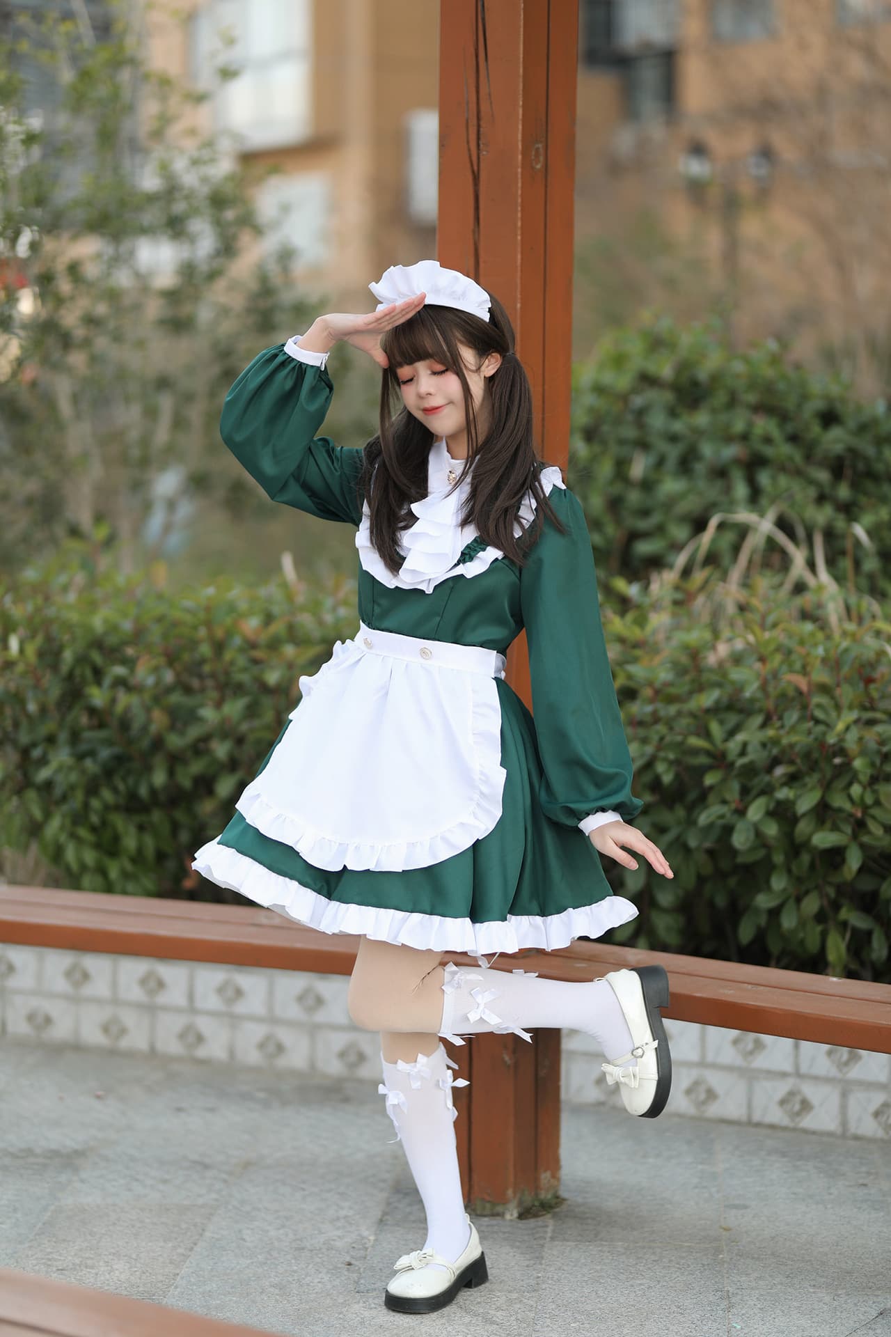 メイド服 ふんわりフリルメイドワンピース