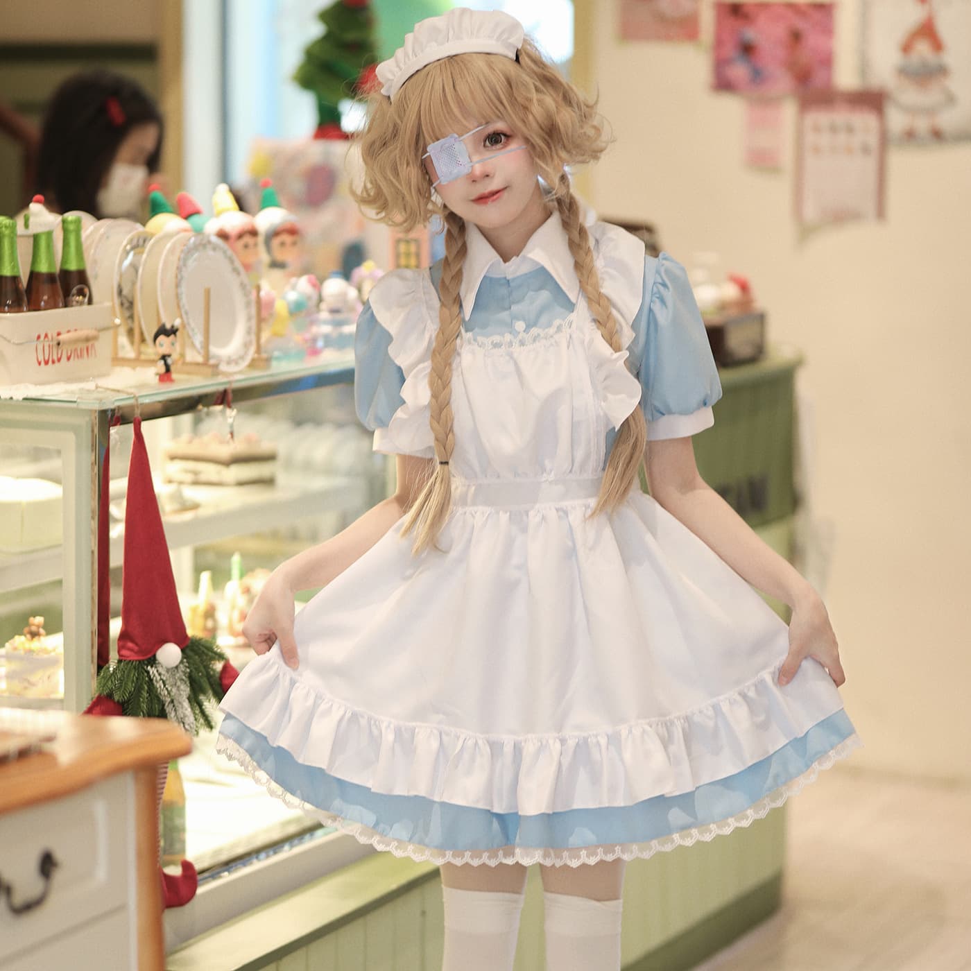 メイド服 伝統的フリルエプロンメイド衣装