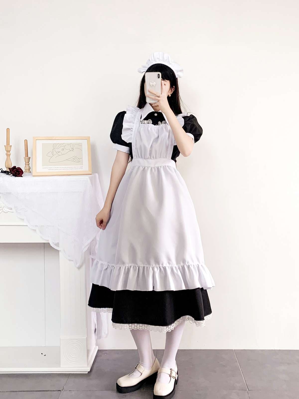 ふんわりメイド服ワンピース