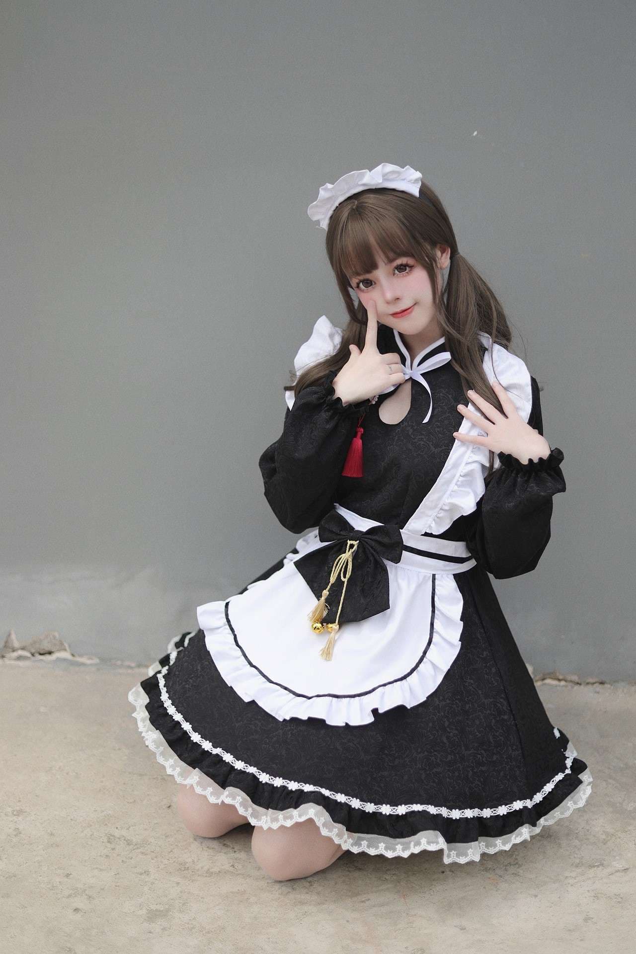 フリルたっぷりメイド服セット