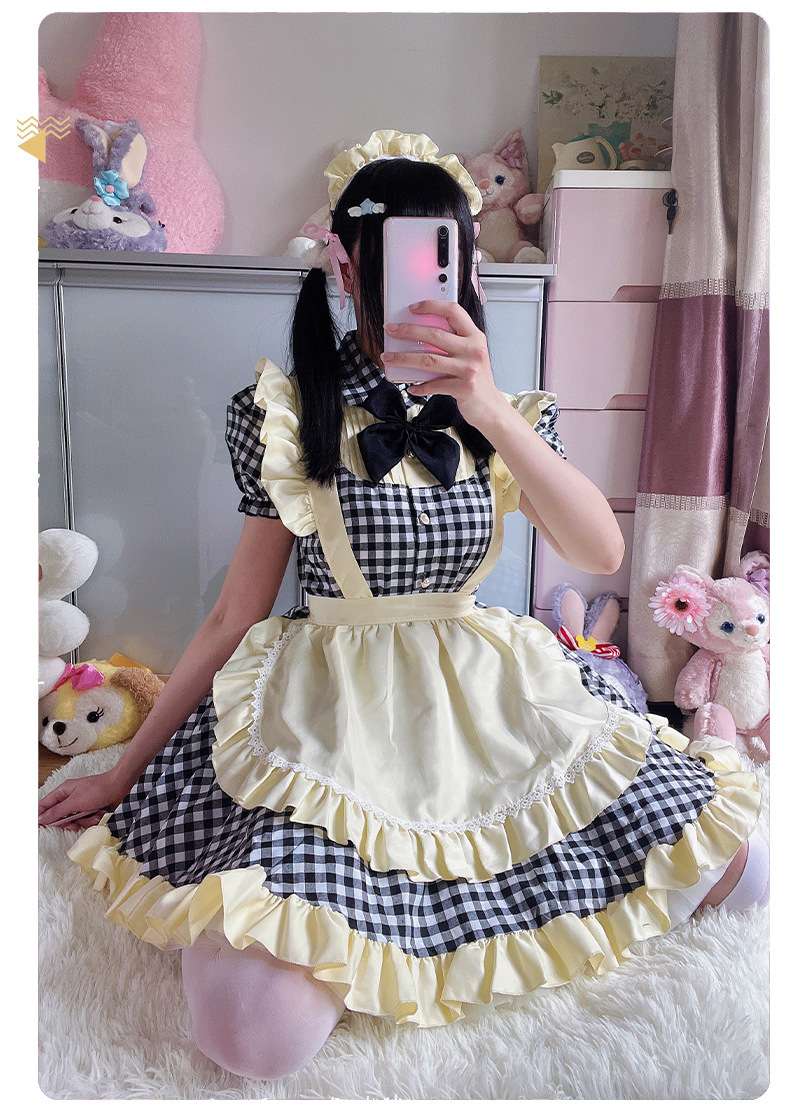 メイド服 フリルたっぷりメイド風ワンピース