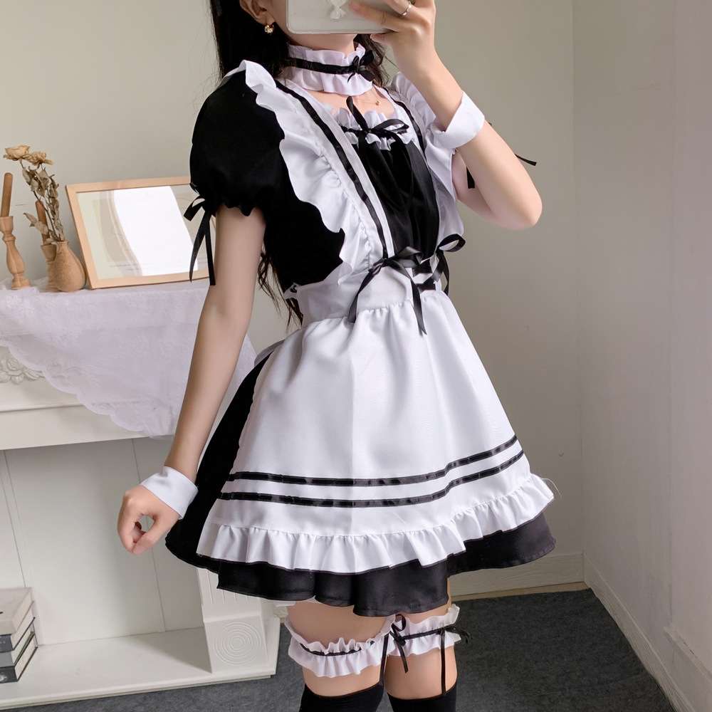 メイド服 フリルたっぷりメイド風ワンピース