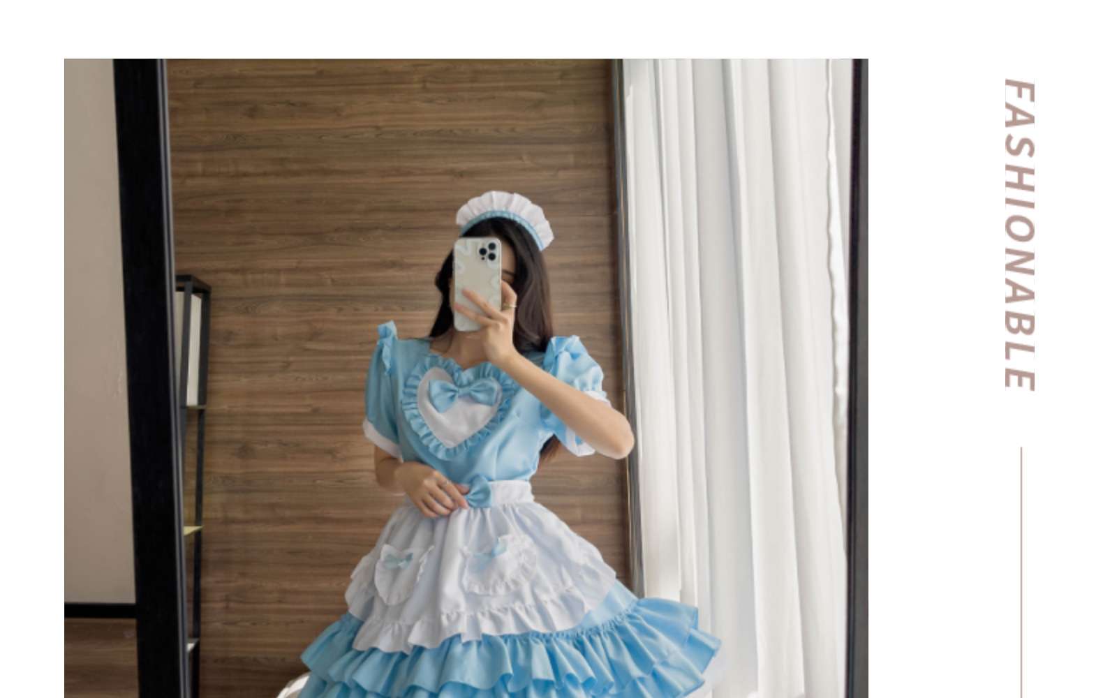 メイド服 ティアードフリル メイド ワンピース