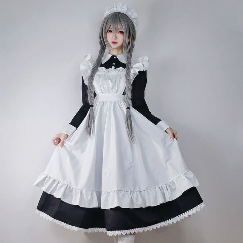 メイド服 メイド服 清楚優雅なフリル付きメイド衣装