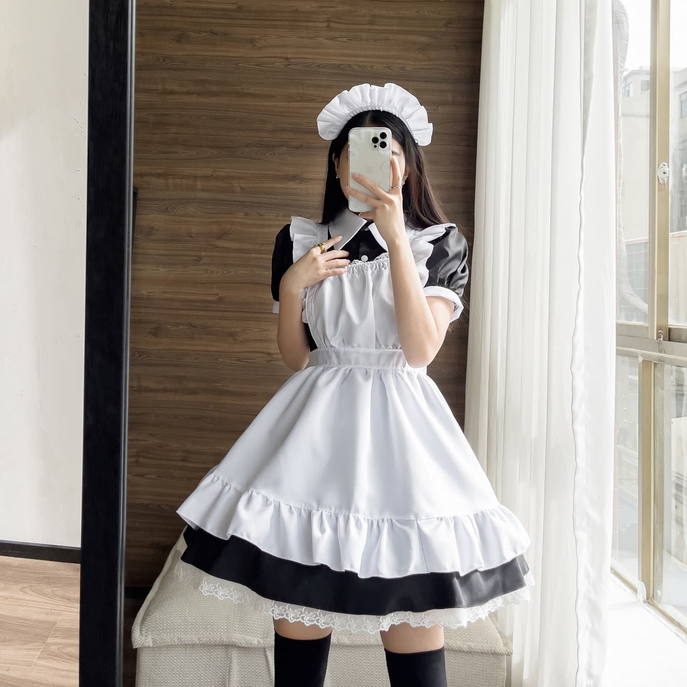 メイド服 伝統的フリルエプロンメイド衣装