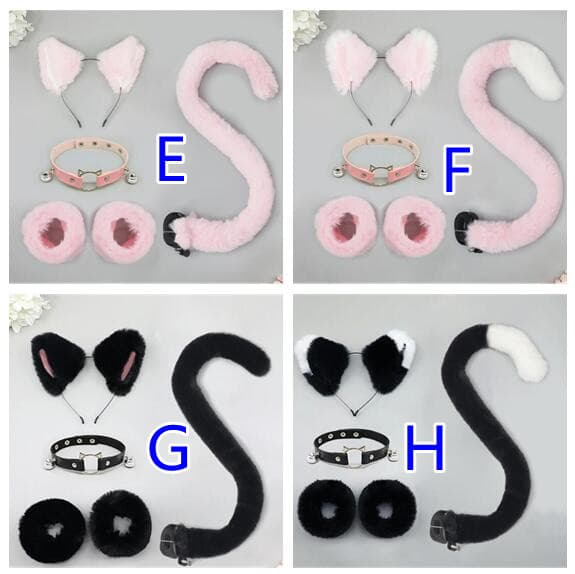 メイド服 猫耳チョーカー尻尾セット その他コスプレ用品