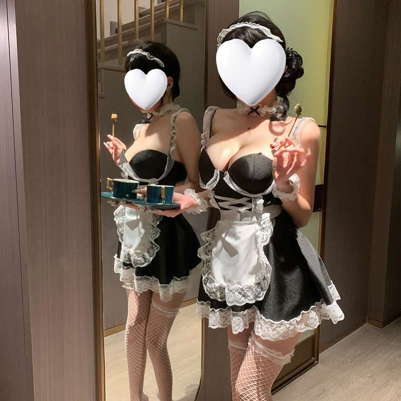 黒レースセンシュアルメイド服