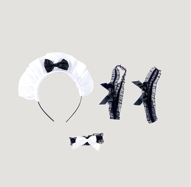 ゴシック調フリルメイド服 十字架デザイン