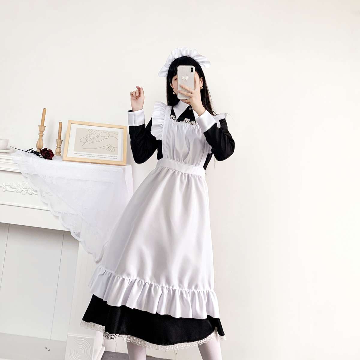 ふんわりメイド服ワンピース