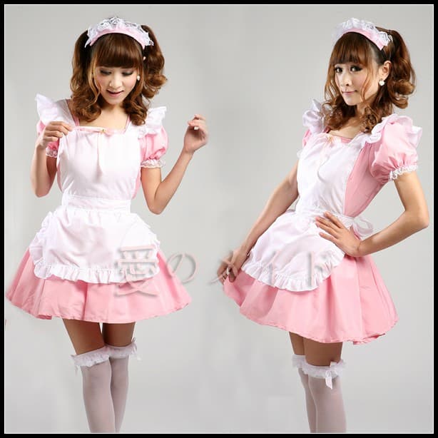 フレンチメイド服コスプレ衣装三点セット