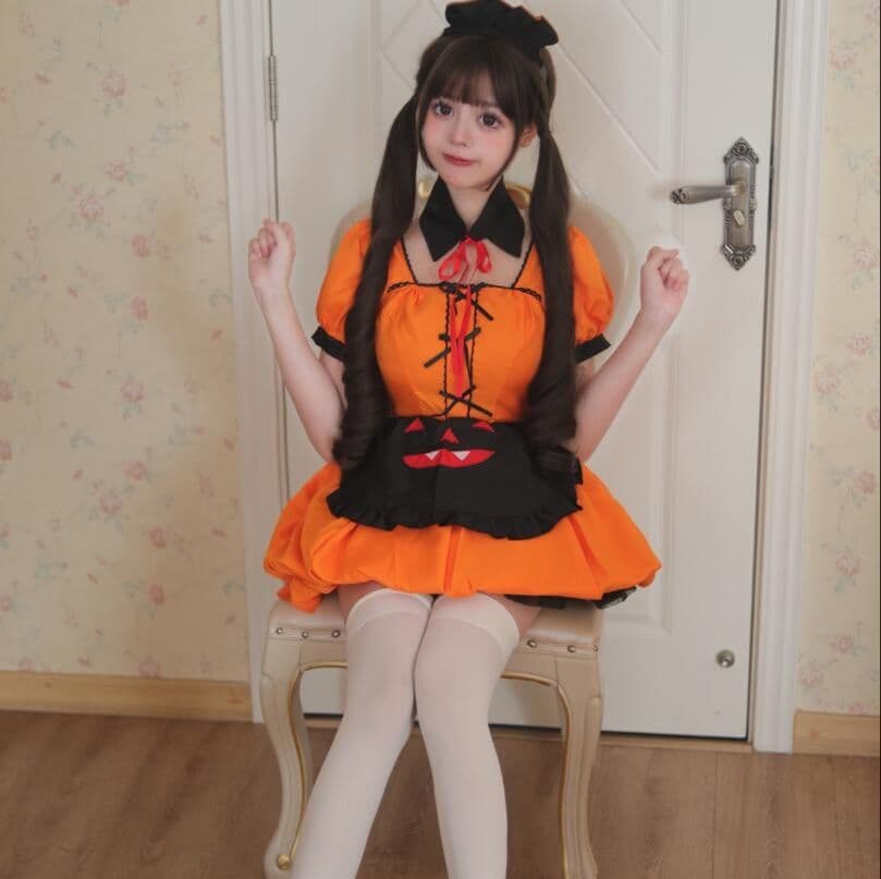 メイド服 茶色襟付き かぼちゃ 全サイズ対応