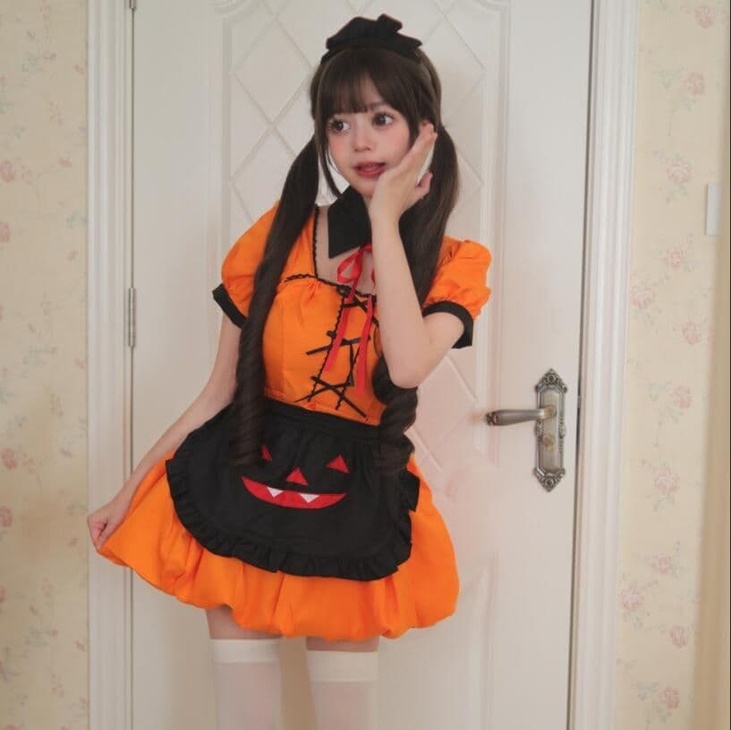 メイド服 茶色襟付き かぼちゃ 全サイズ対応