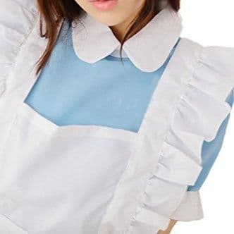 水色アリスメイド服3点セット ワンピース エプロン カチューシャ