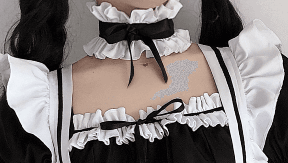 メイド服 華麗なフリル装飾メイド服セット