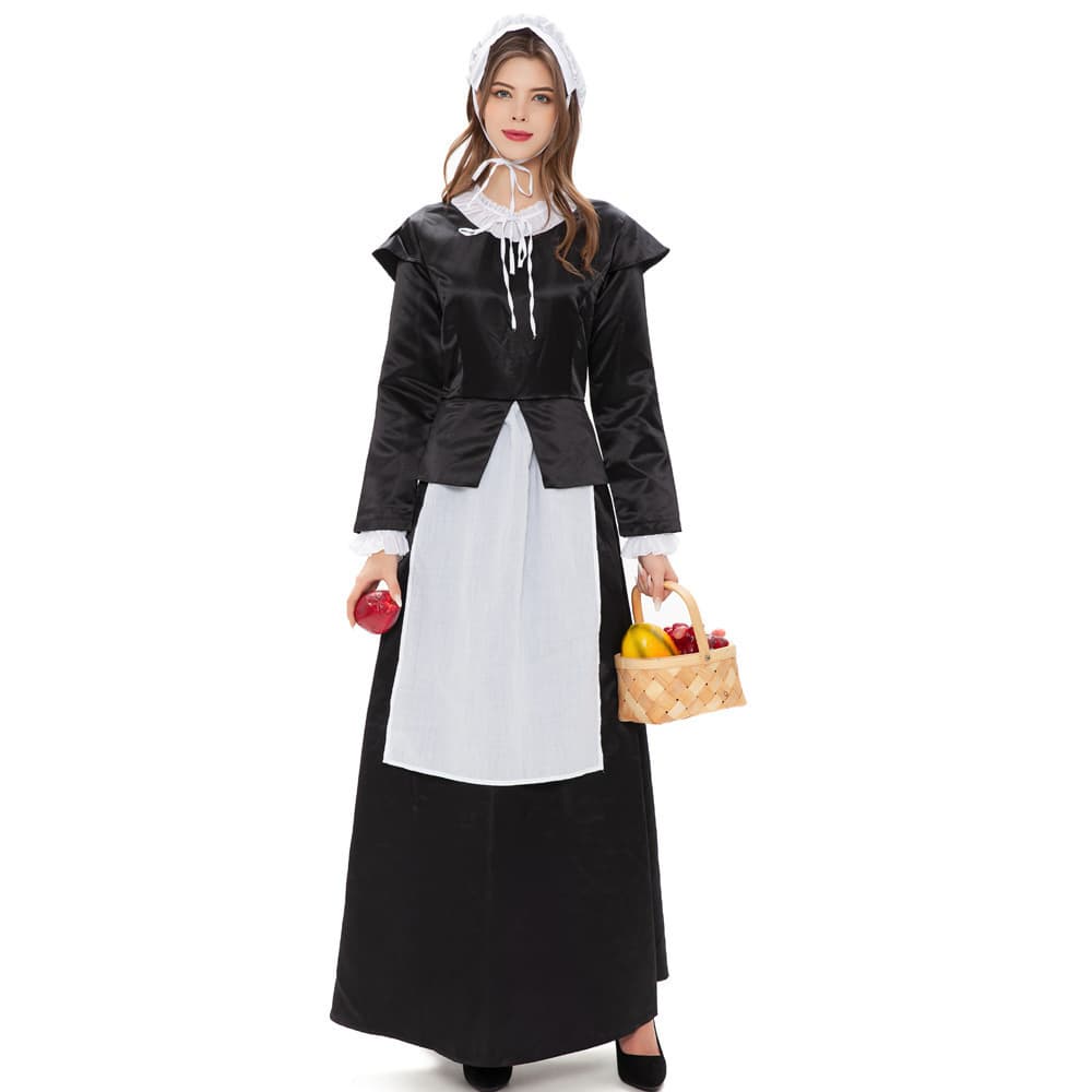 メイド服 格調高き令嬢のための長袖ロングメイドワンピース