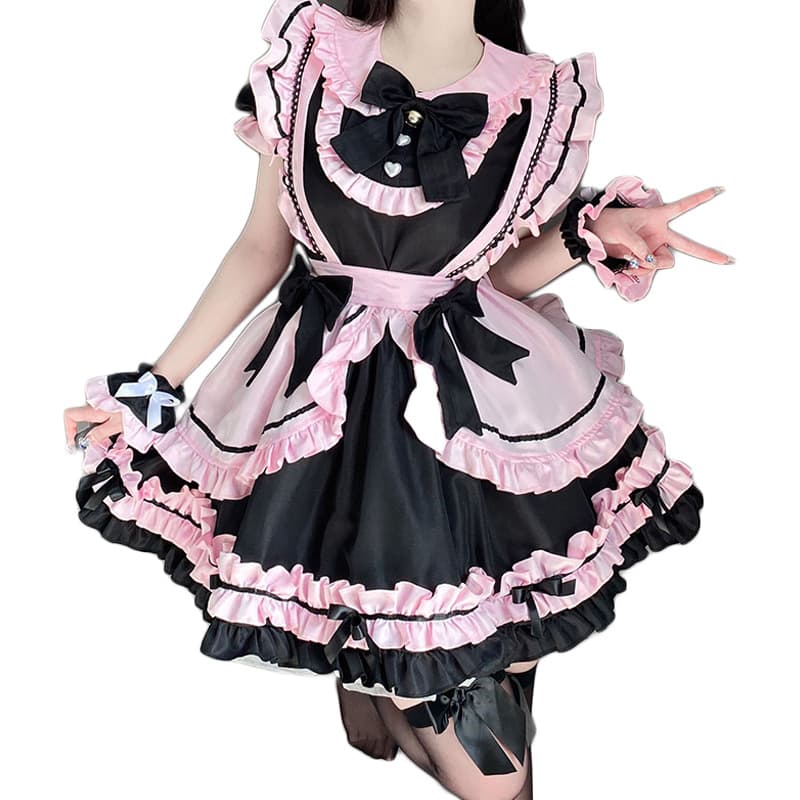 フリルたっぷりメイド服ドレス