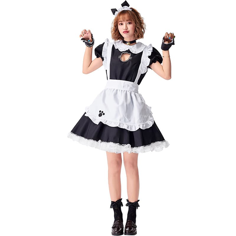 メイド服 猫耳フリルメイド服