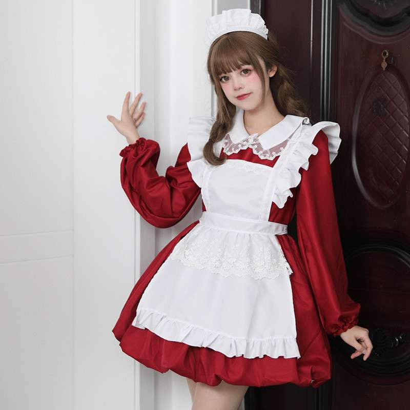 メイド服 ふんわりメイドエプロンワンピース