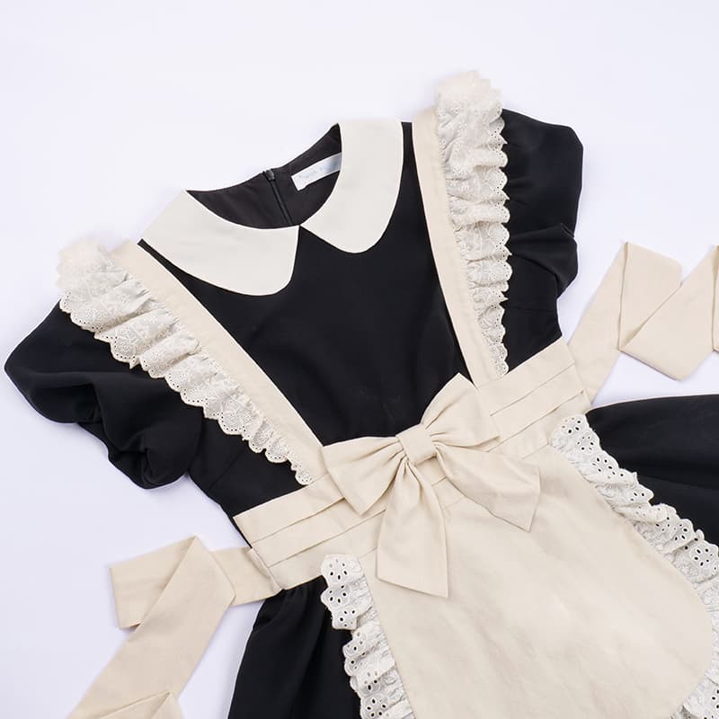 レース飾りメイド服ワンピース