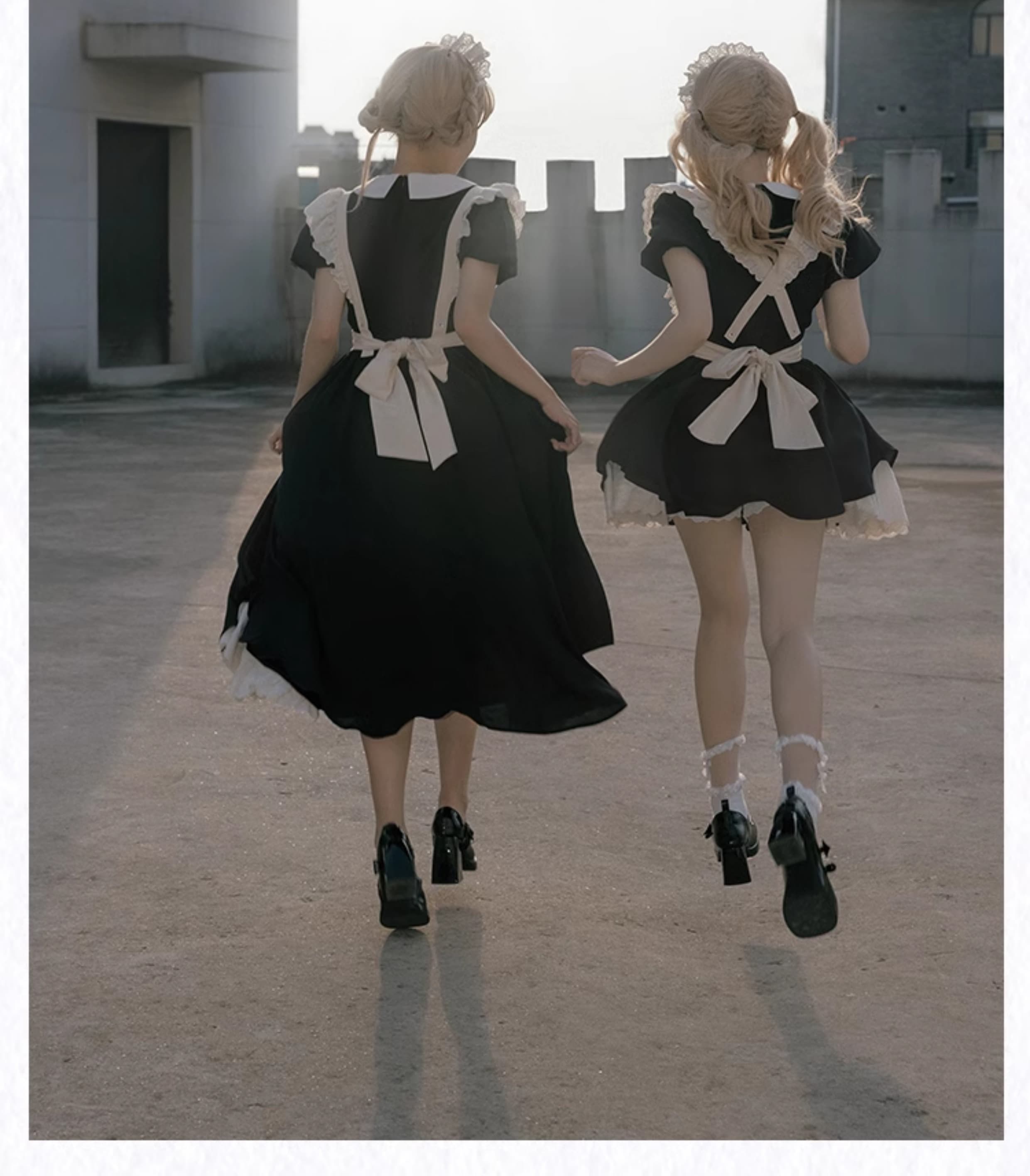 レース飾りメイド服ワンピース