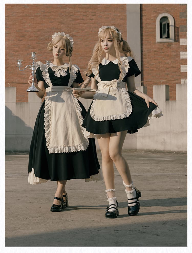 レース飾りメイド服ワンピース