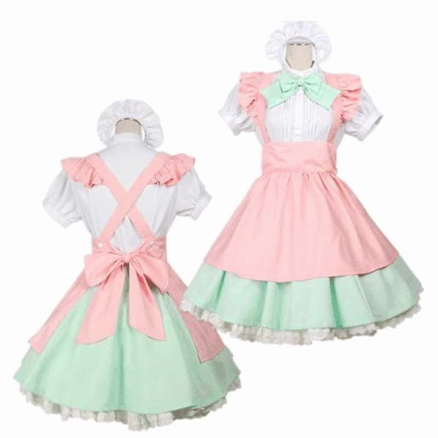 可愛いフレンチメイド服ロリータ風ワンピース
