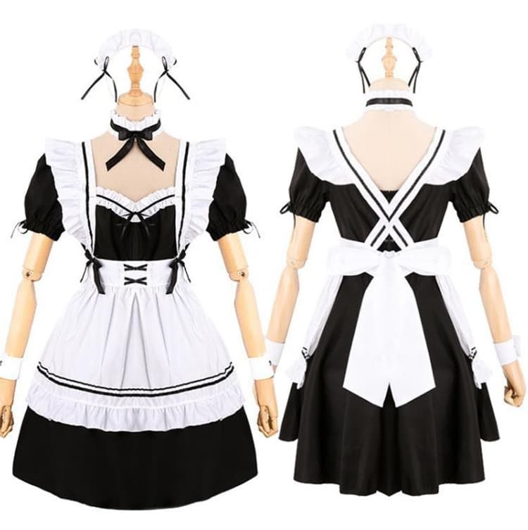黒×白 クラシックメイド服 ロリータワンピース