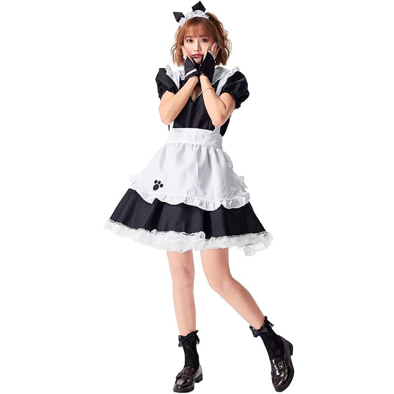 メイド服 猫耳フリルメイド服