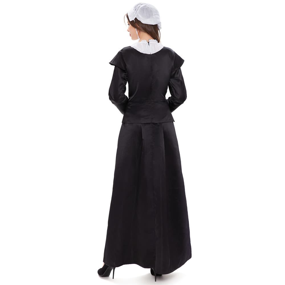 メイド服 格調高き令嬢のための長袖ロングメイドワンピース