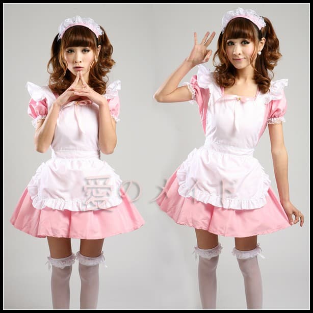 フレンチメイド服コスプレ衣装三点セット